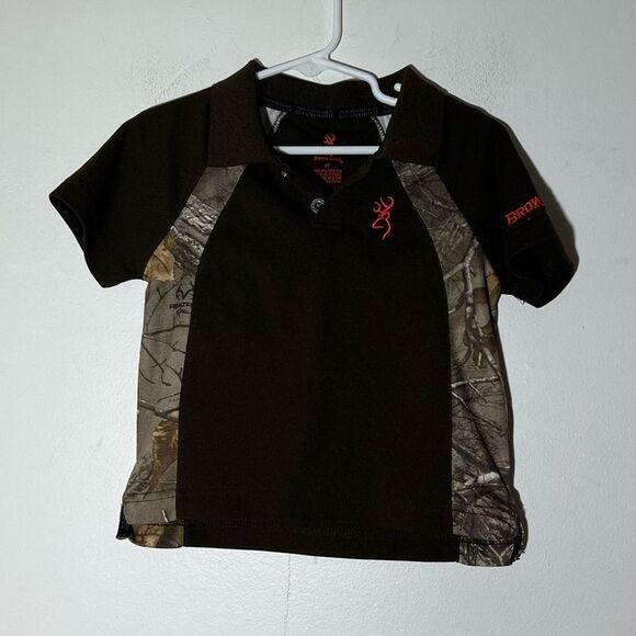 Browning Other - Browning brown orange camo 3T polo shirt